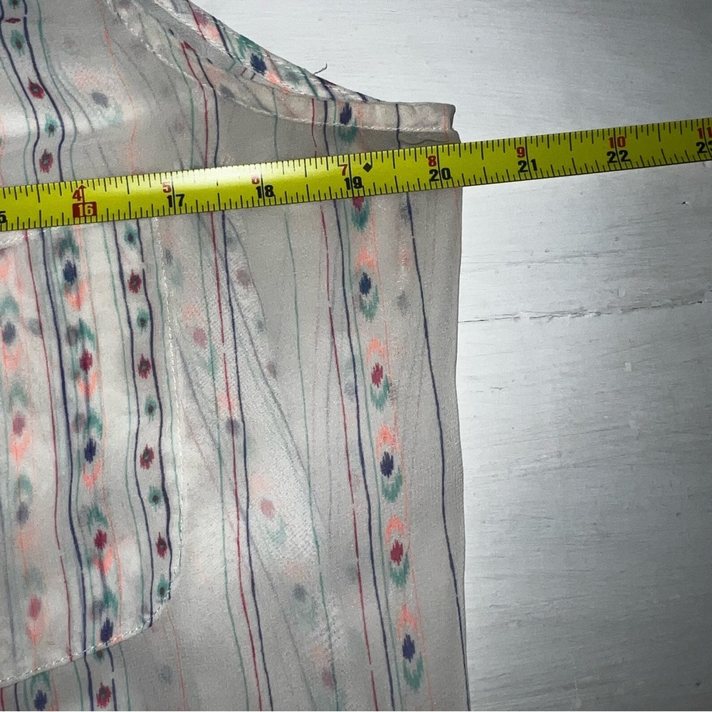 Boho style White Sleeveless Top with Colorful Stripes Forever21 large - Picture 7 of 8